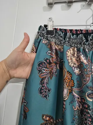 Kimono y Pantalon Azul Estampado Talla Única