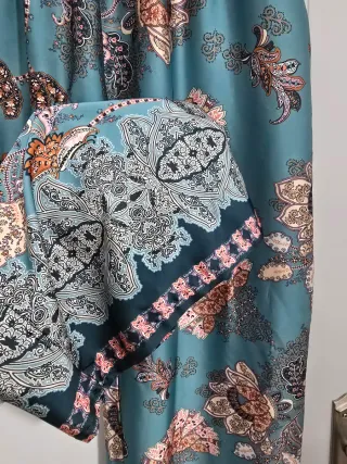 Kimono y Pantalon Azul Estampado Talla Única