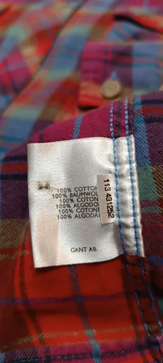 Camiseta Gant Cuadros Mujer talla L/XL