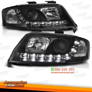 FAROS LUZ DIURNA LEDS AUDI A6 4B  97-01  NEGRO