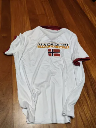 Polo Napapijri blanco y rojo