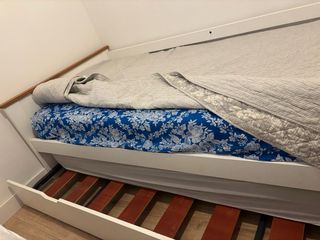 Cama nido madera y blanco