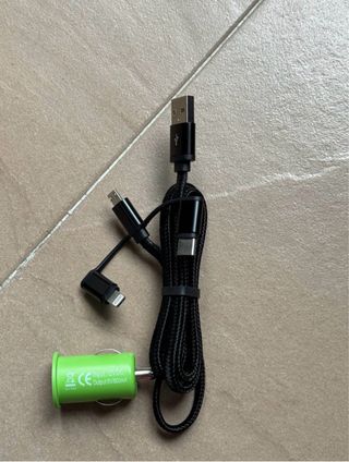 Cargador coche usb con cable multiples conectores