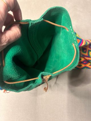 Bolso Wayuu Verde Piel