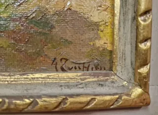 Agostino Zucchini Paesaggio Olio su Tela