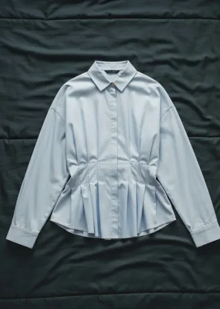 Camisa popelín azul nueva Zara
