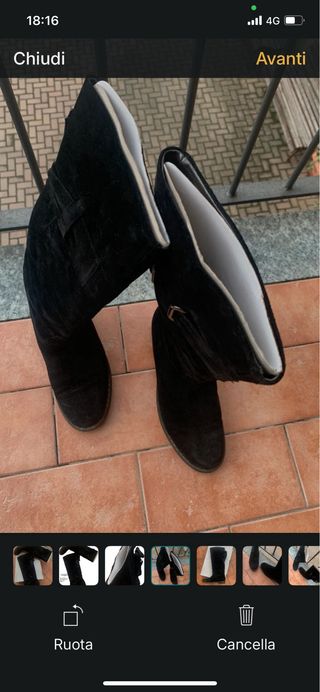 Stivali eleganti in vera pelle neri