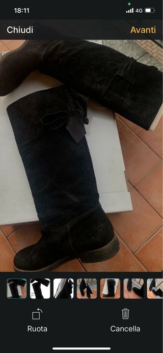 Stivali eleganti in vera pelle neri