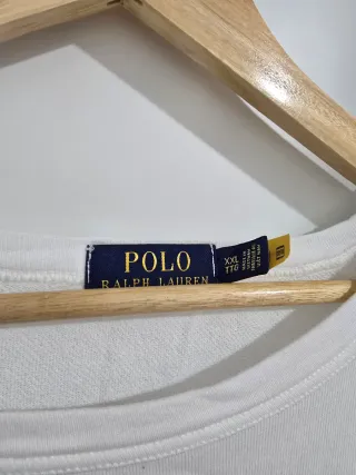 Sudadera Polo Ralph Lauren fina blanca XXL