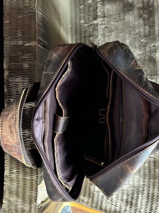 NUEVO MOCHILA ELEGANTE CUERO AUTENTICO