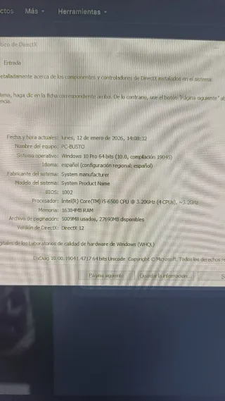 Ordenador i5-6500 con 1050ti y SSD Samsung Evo 1TB