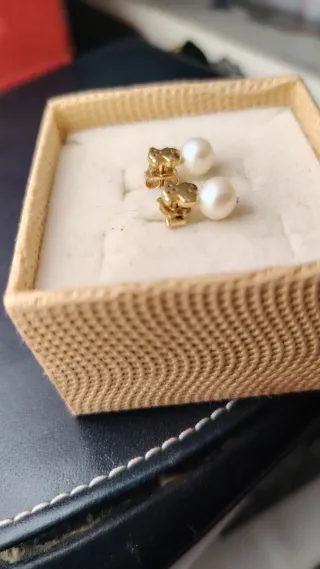 Pendientes Tous Oro 18k y Perlas