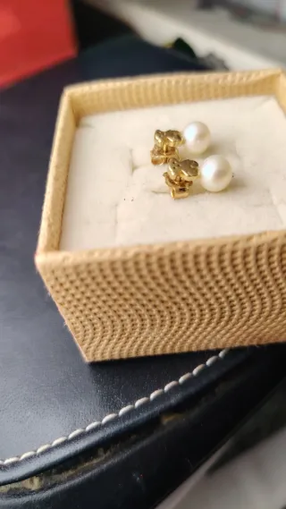 Pendientes Tous Oro 18k y Perlas