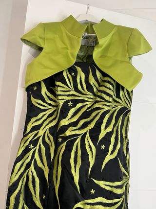 Vestido de fiesta negro y verde