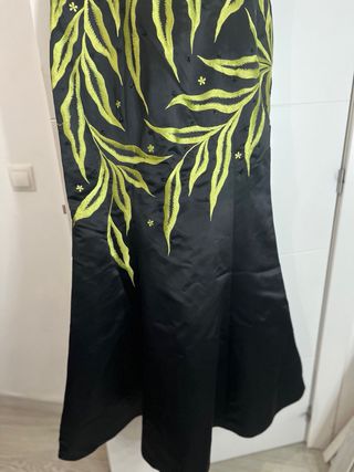 Vestido de fiesta negro y verde