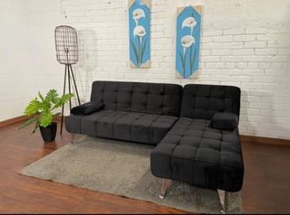 Sofá Cama Chaise Longue Gris