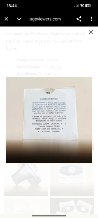 Estereoscopio Arpa Bakelite Escucho oferta