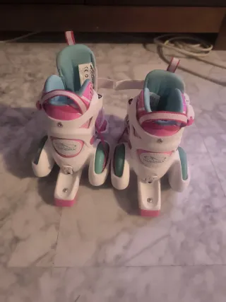 Patines Hudora rosas y blancos