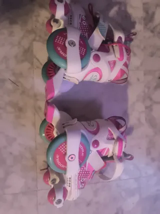 Patines Hudora rosas y blancos