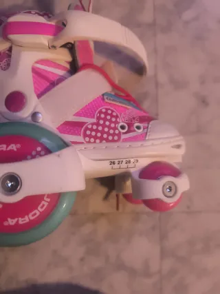 Patines Hudora rosas y blancos