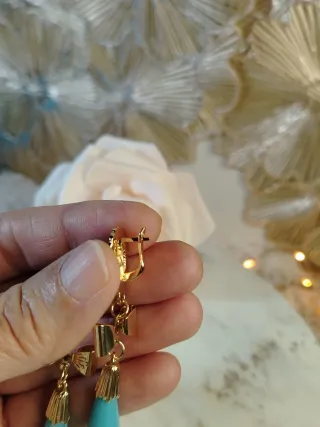 Pendientes Vintage Oro 18k y Turquesa