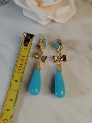 Pendientes Vintage Oro 18k y Turquesa