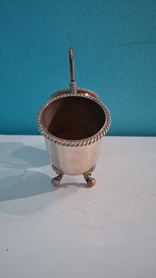 Salero doble antiguo plateado