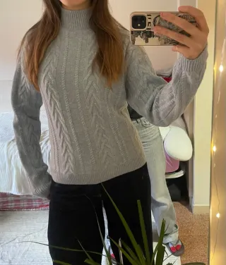 Jersey Zara Ski azul trenzado talla S