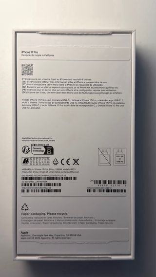 iPhone 17 Pro 256GB Argento + Accessori