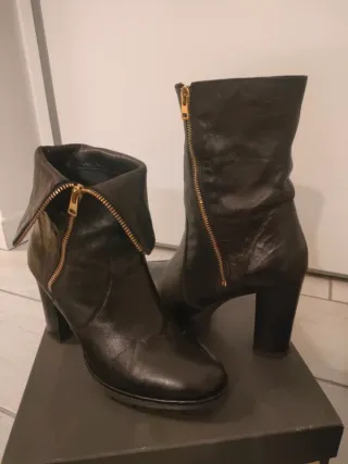 Tronchetti pelle tacco 10 cm