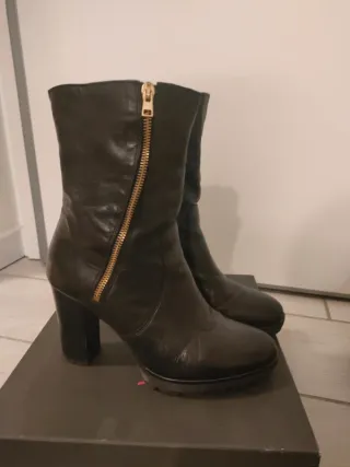 Tronchetti pelle tacco 10 cm