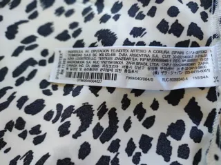 Camisa Zara Estampado Animal Talla S