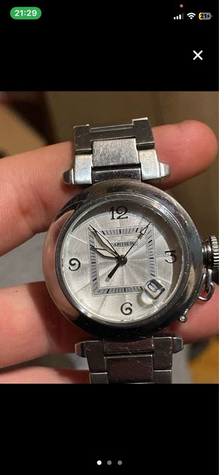 Reloj Cartier Plata y Blanco