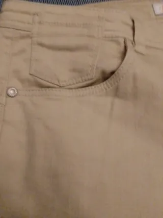 Pantalón pitillo mujer beige - T42