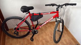 Bicicletas de Montaña BTWIN Blanca y Merida Roja