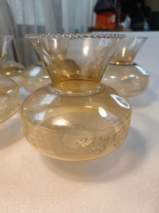 Set 5 Paralumi Vintage Vetro Ambrato