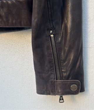 Cazadora Biker Piel Marrón, unisex, L