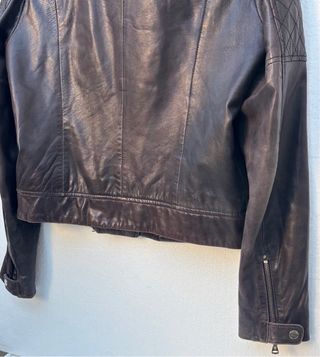 Cazadora Biker Piel Marrón, unisex, L