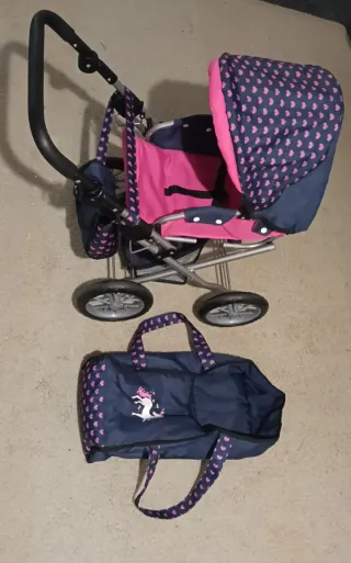 Cochecito Muñecas 2 en 1 con Bolso