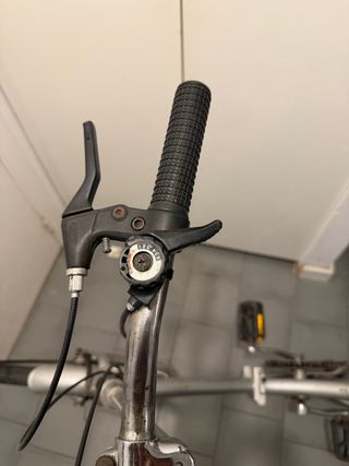 Bicicleta plegable urbana plateada