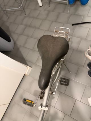 Bicicleta plegable urbana plateada