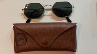 Gafas Ray-Ban Octagonales Doradas Lente Verde