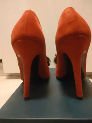 Scarpe Antonacci tacco 10 camoscio pelliccia