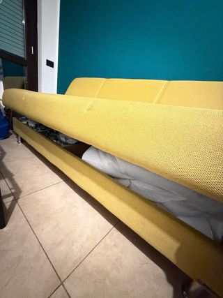 Divano letto giallo con contenitore 190cm