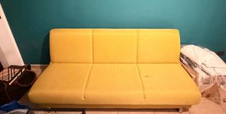 Divano letto giallo con contenitore 190cm