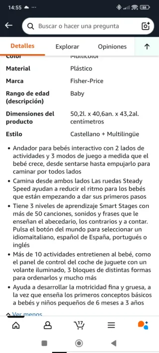 Andador correpasillos Fisher-Price