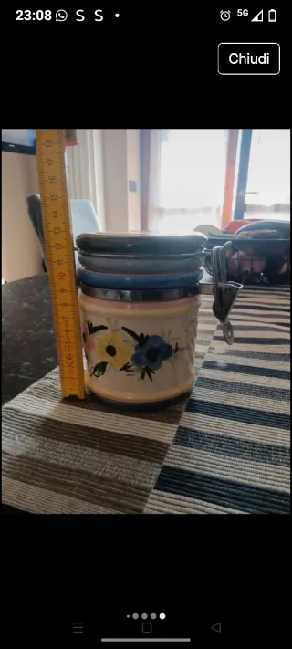 Set 3 Barattoli Ceramica Fiori