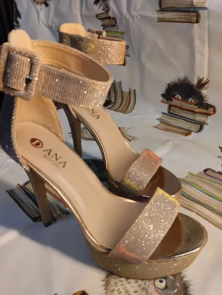 Zapatos de fiesta DANA tacón aguja oro/plata