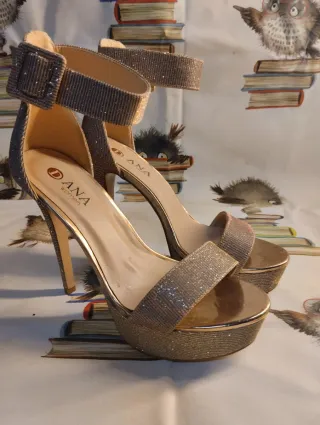 Zapatos de fiesta DANA tacón aguja oro/plata