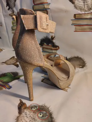 Zapatos de fiesta DANA tacón aguja oro/plata